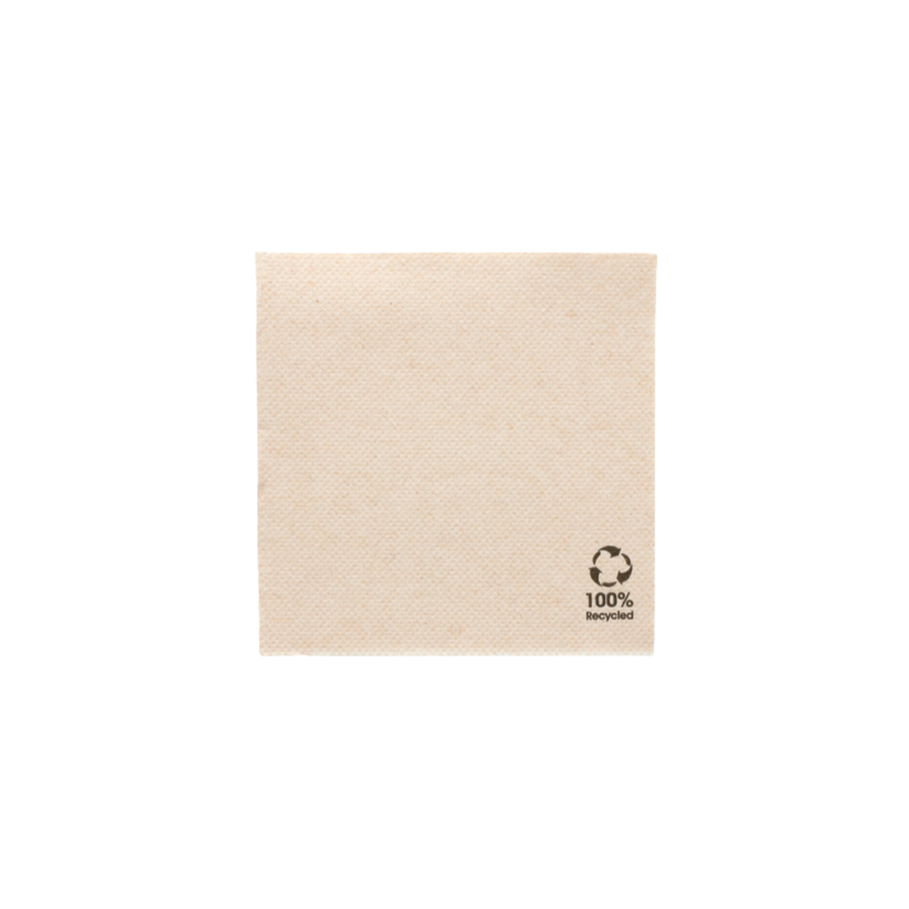 Serviettes Ecolabel "double point" naturel ouate recyclée 19 g/m2 20x20cm (2400 unités)
