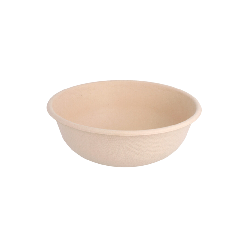 Saladiers bionic naturel bagasse 750ml - Ø17x6,1cm (500 unités)