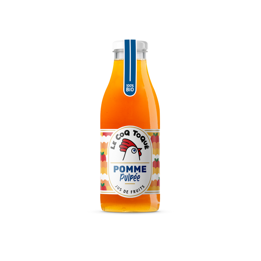 Le Coq Toqué ! Pur jus de pomme pulpé Bio verre