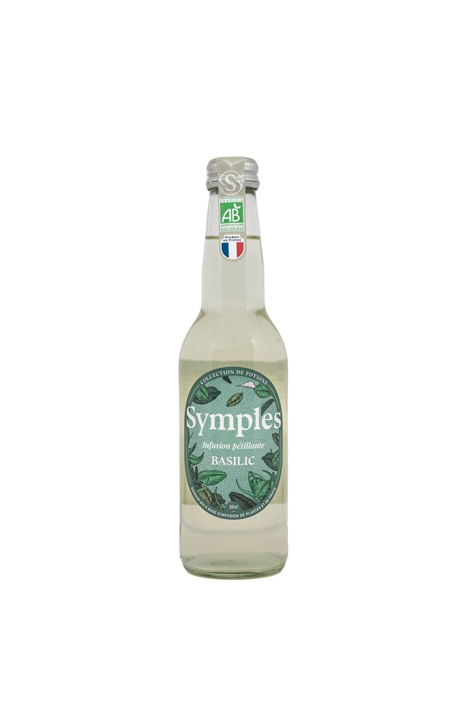 Symples - Infusion pétillante basilic verre - 12 x 33cl