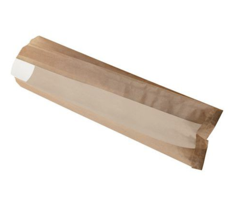 Sachets pour sandwichs avec fenêtre eco "corner window" kraft 40 g/m2 9+5,5x30cm (250 unités)