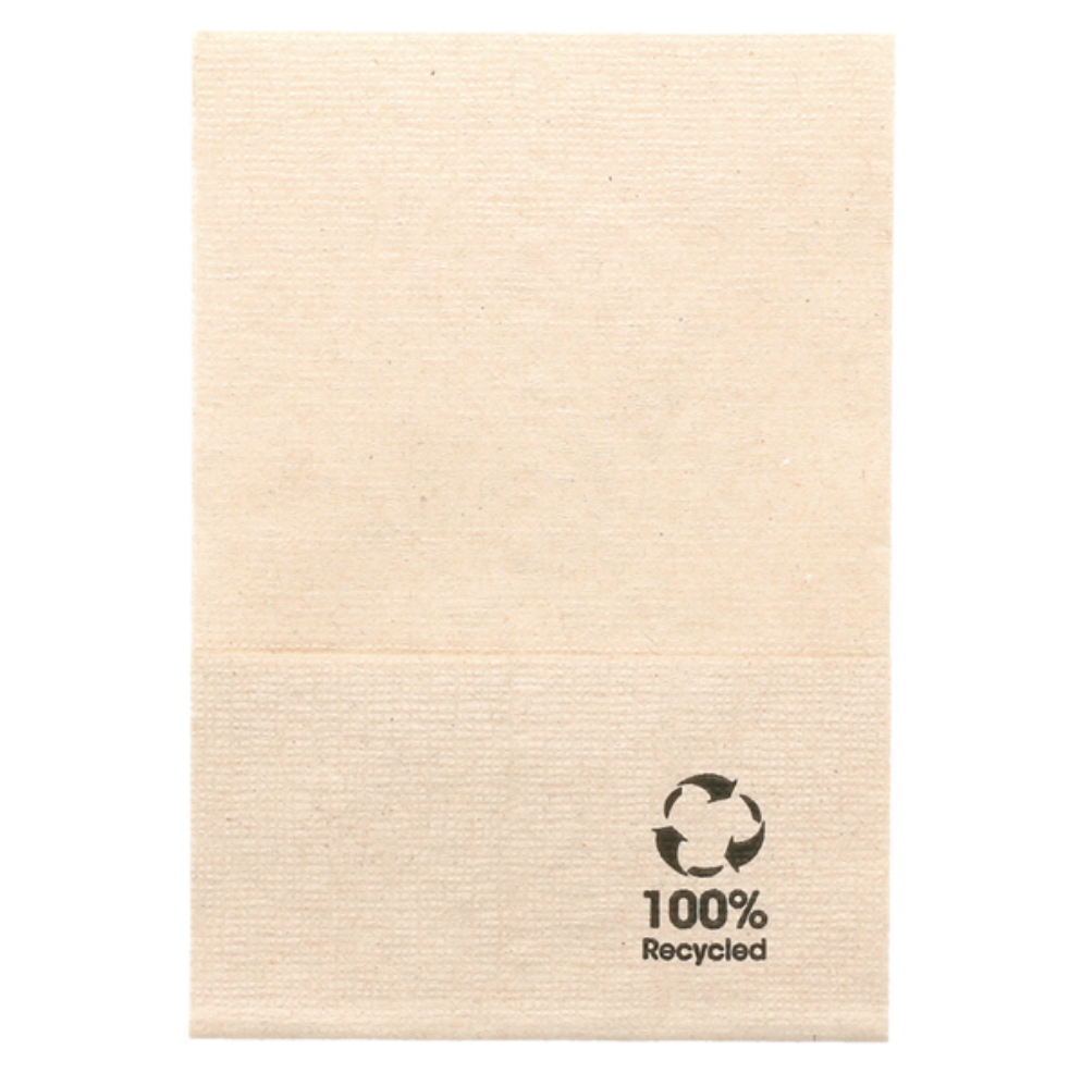 Serviettes Ecolabel 1 pli "mini servis" naturel ouate recyclée 23 g/m2 17x17cm (9600 unités)