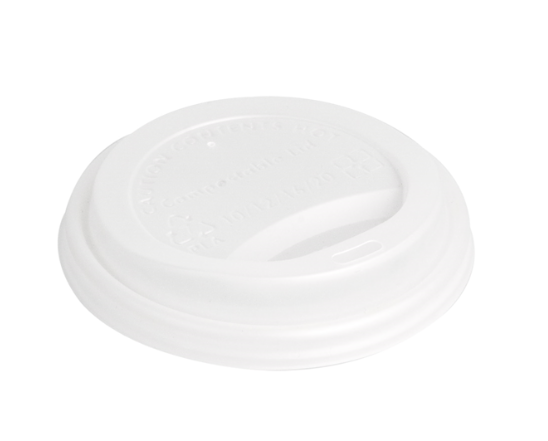 Couvercles blancs CPLA "biodégradable" pour gobelets 300/360ml (500 unités)