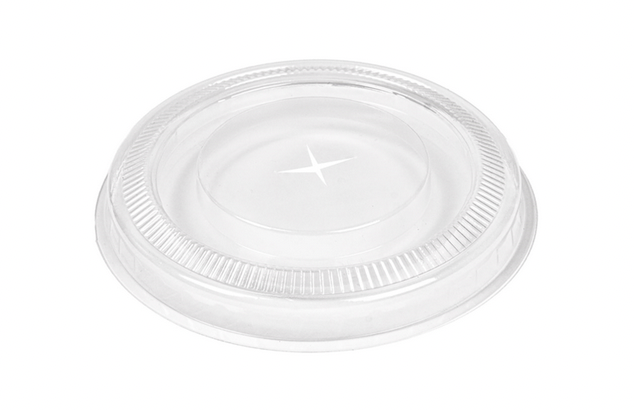 Couvercles plats à croix transparents PLA - Ø8,5x0,8cm (800 unités)