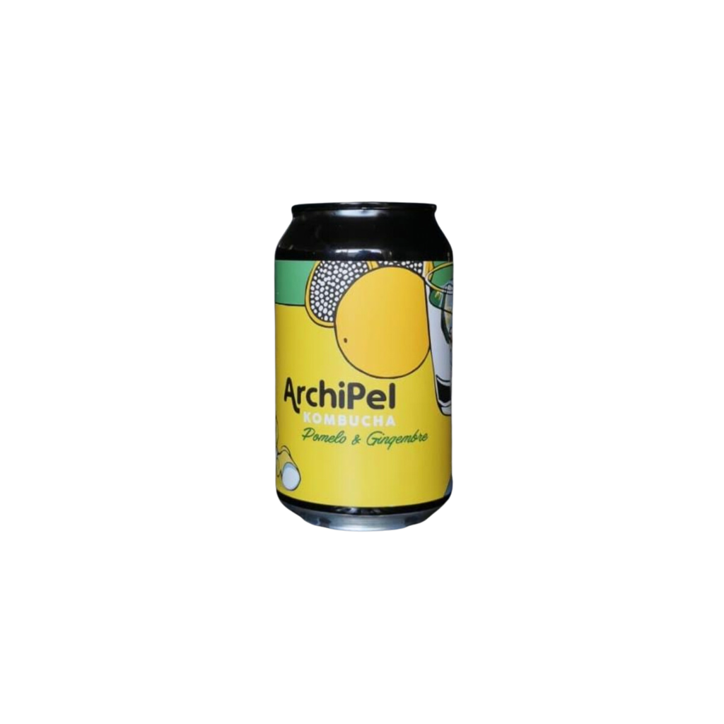 Archipel Kombucha Pomelo Gingembre bio cans - 24 x 33cl