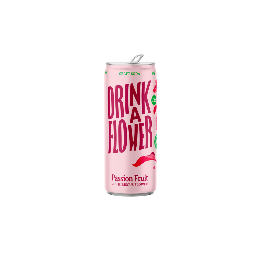 Drink A Flower Hibiscus & Fruit de la Passion Bio cans - 12 x 25cl