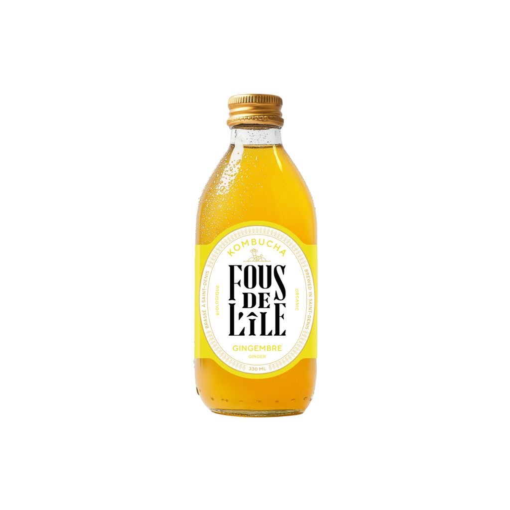 Fous de l'Île Kombucha Gingembre Bio verre - 12 x 330ml