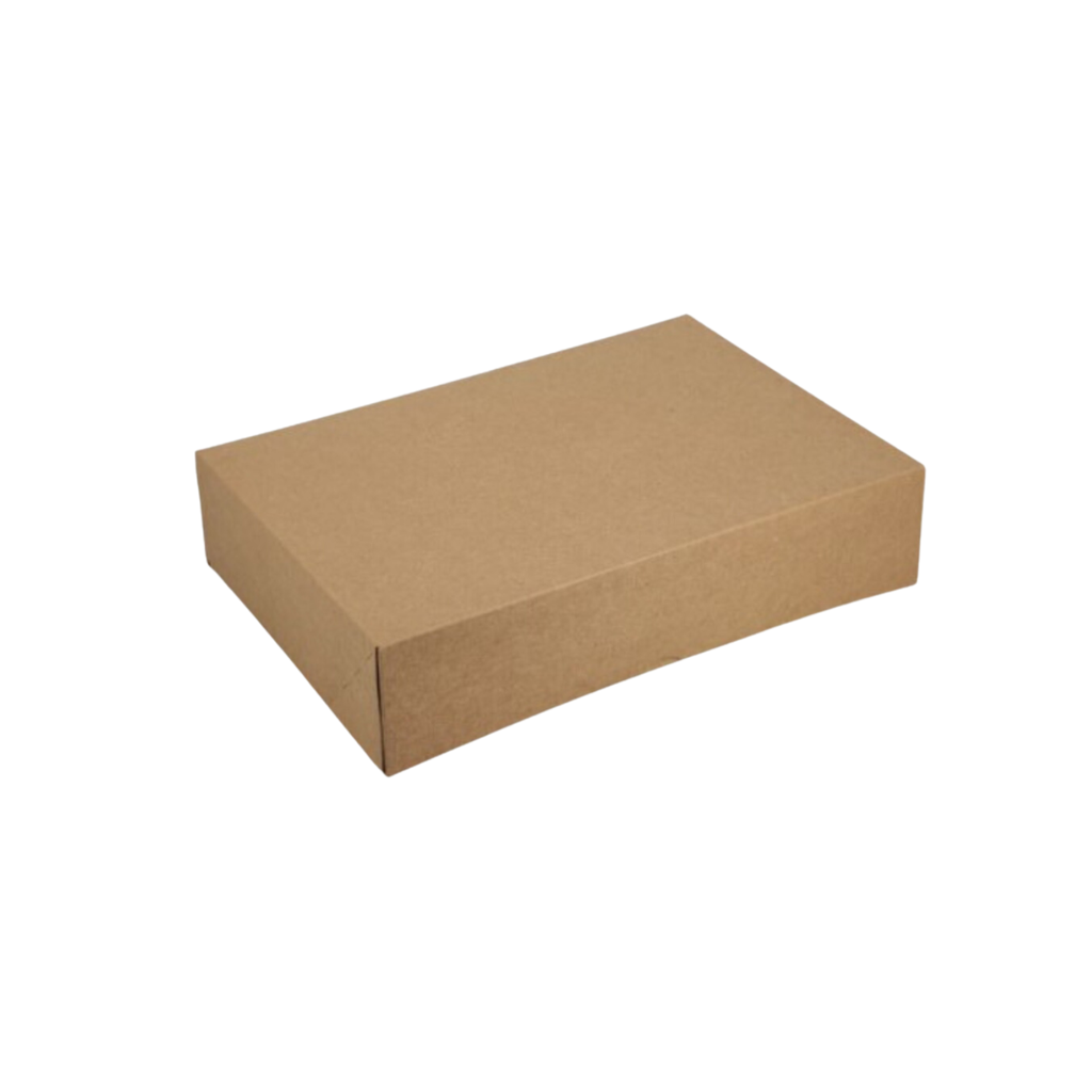 Boîte rectangle kraft écru traiteur - 34,5x25x6cm (25 unités)