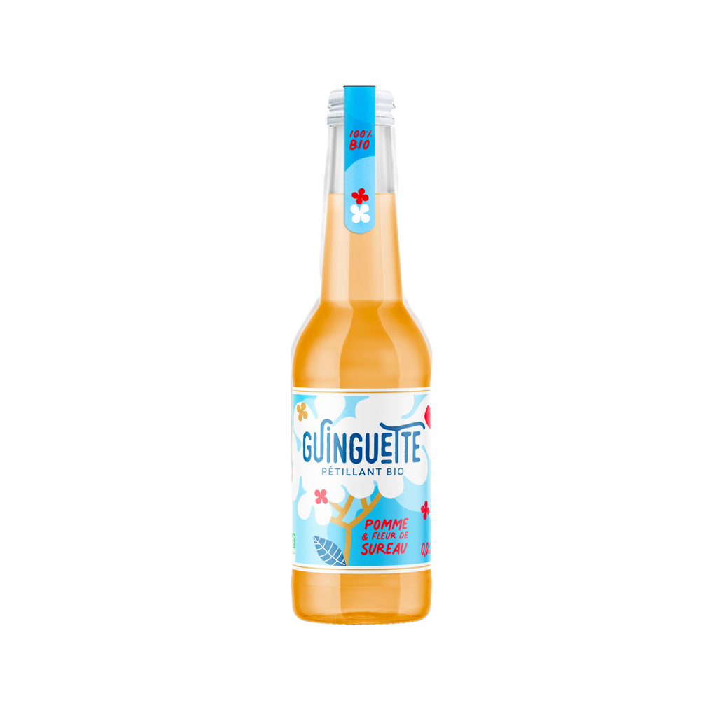 Guinguette by Le Coq Toqué ! Pétillant Pomme Fleur de Sureau Bio verre