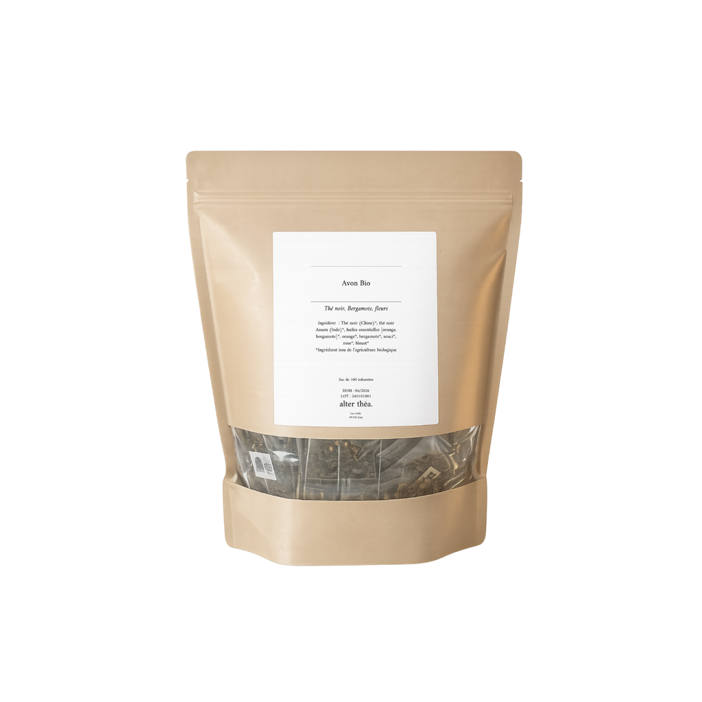 Alter Thēa (ex : Maison Itany) Thé noir Bio Avon Bergamote, Mandarine, Fleurs sachet - 100 x 2,5g
