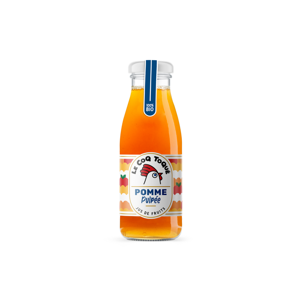 Le Coq Toqué ! Pur jus de pomme pulpé Bio verre - 6 x 75cl