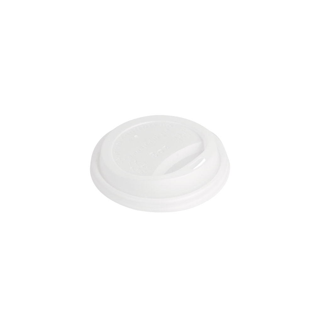 Couvercle biodégradable blanc pour gobelets 300/360ml (500 unités)