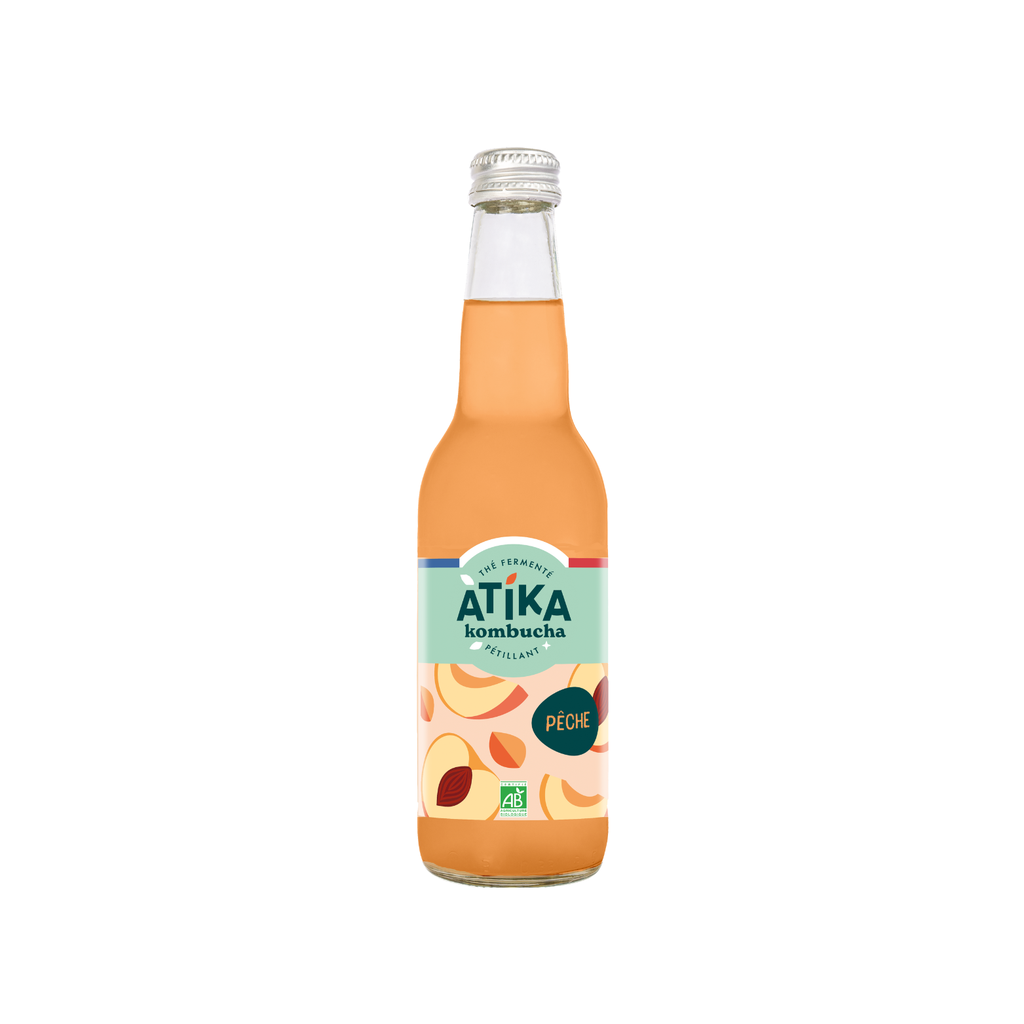 Atika Kombucha Bio Pêche - 12 x 33cl