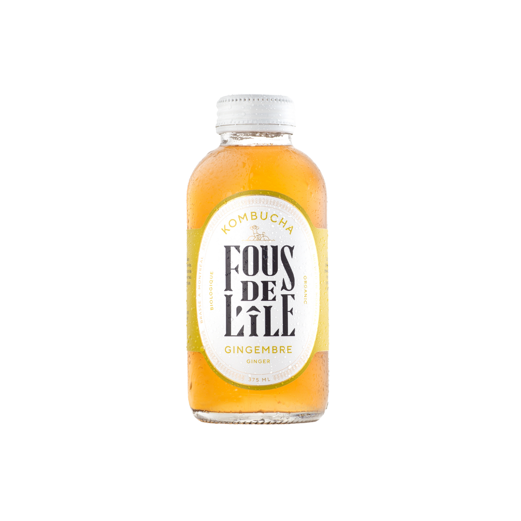 Fous de l'Île Kombucha Gingembre Bio verre - 12 x 375ml
