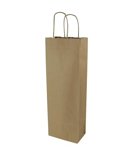 Sacs SOS avec anses 1 bouteille kraft 100 g/m2 14+8x40cm (250 unités)