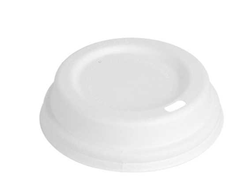 Couvercles pour gobelets à café blancs bagasse 240ml 'bionic' - Ø8cm (500 unités)