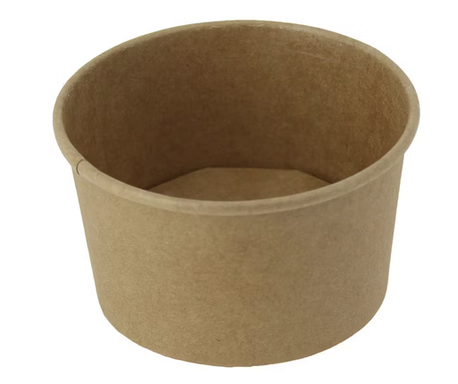 Pots à glaces naturel carton 300ml 250 + 18 PE g/m2 Ø10x5,5cm (1000 unités)