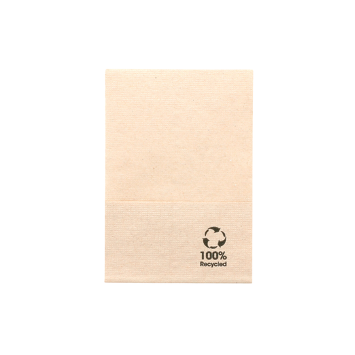 [8420499101750] Serviettes Ecolabel 1 pli "mini servis" naturel ouate recyclée 23 g/m2 17x17cm (9600 unités)
