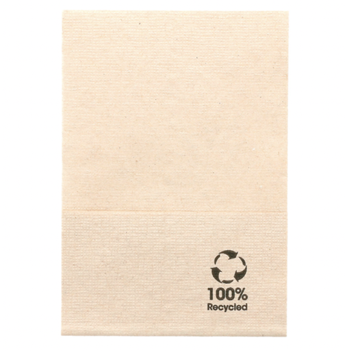 Serviettes Ecolabel 1 pli "mini servis" naturel ouate recyclée 23 g/m2 17x17cm (9600 unités)