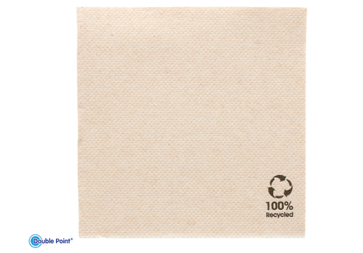 Serviettes Ecolabel "double point" naturel ouate recyclée 19 g/m2 20x20cm (2400 unités)