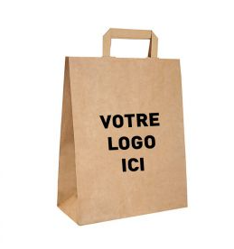 Sacs SOS avec anses kraft 32+16x31cm - Personnalisation pour 2 couleurs (6250 unités)