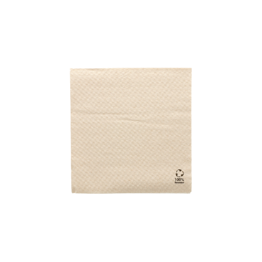 [8420499102801] Serviettes Ecolabel 1 pli naturel ouate recyclée 23 g/m2 33x33cm (3000 unités)