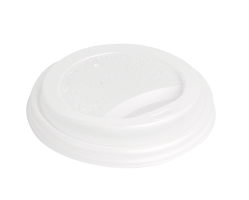 Couvercles blancs CPLA "biodégradable" pour gobelets 300/360ml (500 unités)