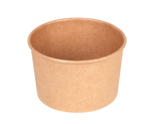 Pots saladiers kraft 480ml - 300 + 18 PE g/m2 Ø11,1/9,5x7cm (500 unités)