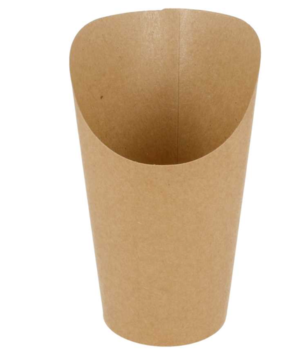 [8420499221199] Gobelets à frites ouverts bruns 480ml (16 oz) - 200 + 25 PE g/m² Ø8,5x13,5cm (50 unités)