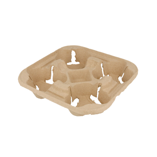 [8420499192239] Porte 4 gobelets naturel carton - 22x22cm (300 unités)