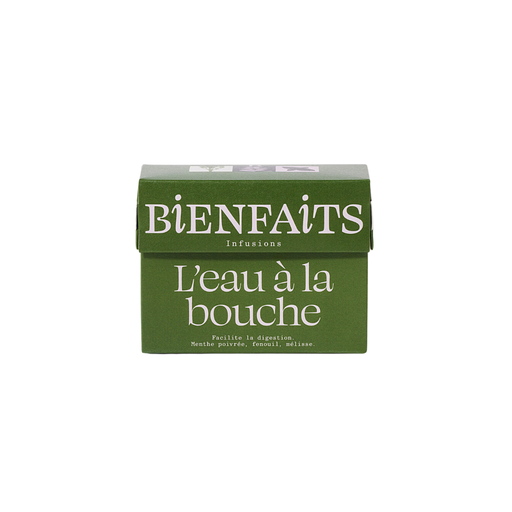 [3760086420433] Bienfaits Infusion Bio L'eau à la bouche Menthe poivrée, Mélisse, Fenouil sachet - 20 x 1,4g 