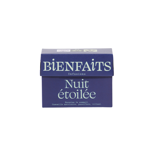 [3760086420525] Bienfaits Infusion Bio Nuit étoilée Camomille, Passiflore, Tilleul sachet - 20 x 1,4g 