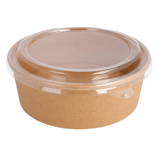 Combo saladiers + couvercles PET kraft (200 unités)