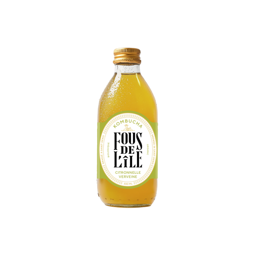 [3770015551169] Fous de l'Île Kombucha Vivace (citronnelle-verveine) Bio verre - 12 x 330ml