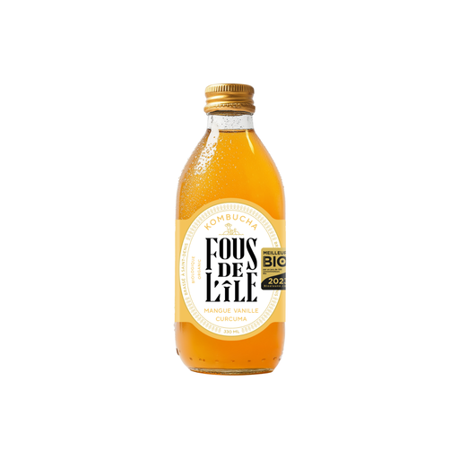 [3770015551091] Fous de l'Île Kombucha Mangue Vanille Bio verre - 12 x 330ml