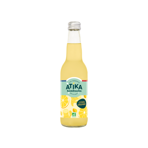 [3770010589709] Atika Kombucha Bio Citron Gingembre - 12 x 33cl