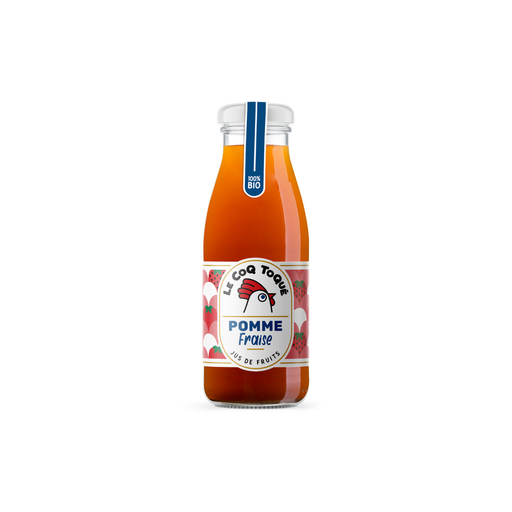 [3760048260213] Le Coq Toqué ! Pur jus de pomme-fraise Bio verre - 12 x 25cl