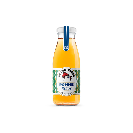 [3760048260275] Le Coq Toqué ! Pur jus de pomme-menthe Bio verre - 12 x 25cl