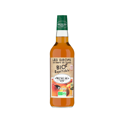 Meneau Sirop Pêche Bio Verre