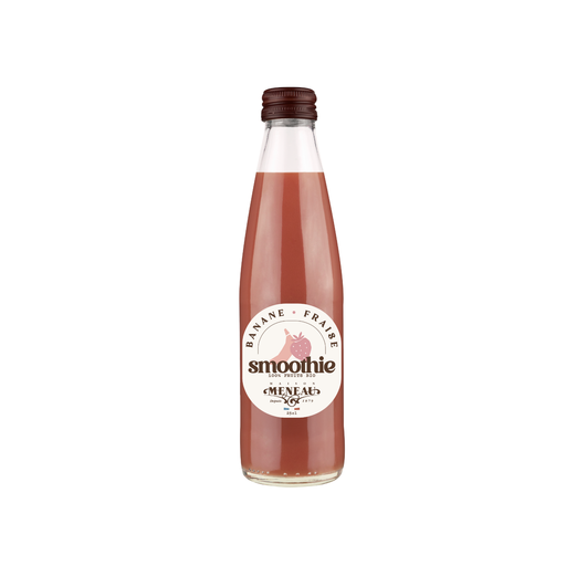[23274490976690] Meneau Smoothie Banane Fraise Bio verre - 12 x 25cl