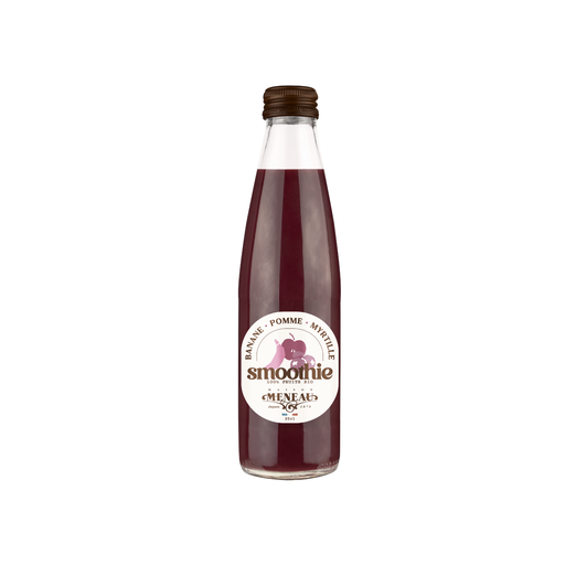 [23274490971244] Meneau Smoothie Pomme Banane Myrtille Bio verre - 12 x 25cl