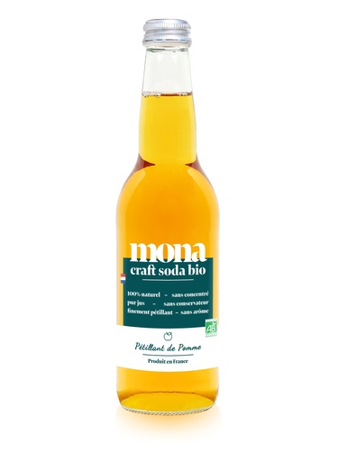 [3760255150499] Mona Bio Jus de pomme pétillant verre - 12 x 33cl